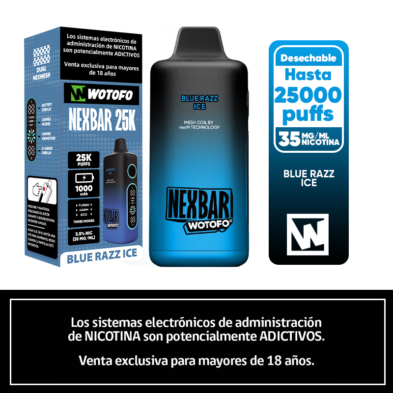 Vaper Nexbar 25K Puffs Blue Razz Ice