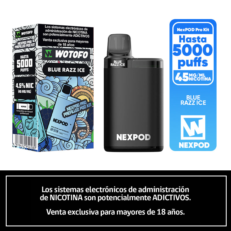 Kit Nexpod pro recargable 5K puffs Blue razz ice