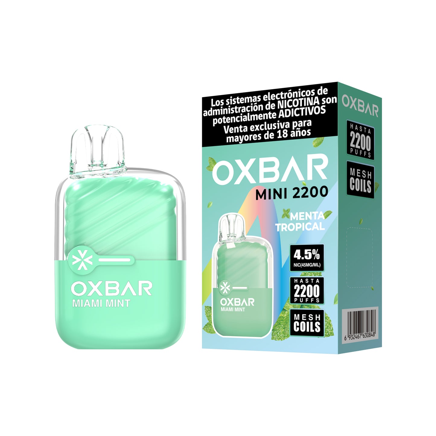 Oxbar Mini 2200 puff Menta tropical