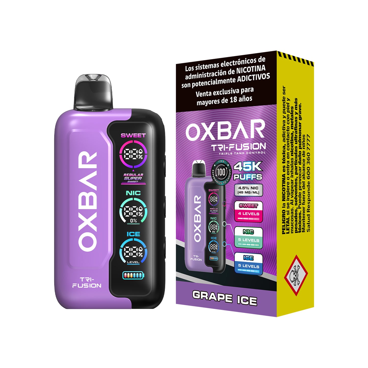 Vaper Oxbar Tri-Fusion 45K Puffs Grape Ice