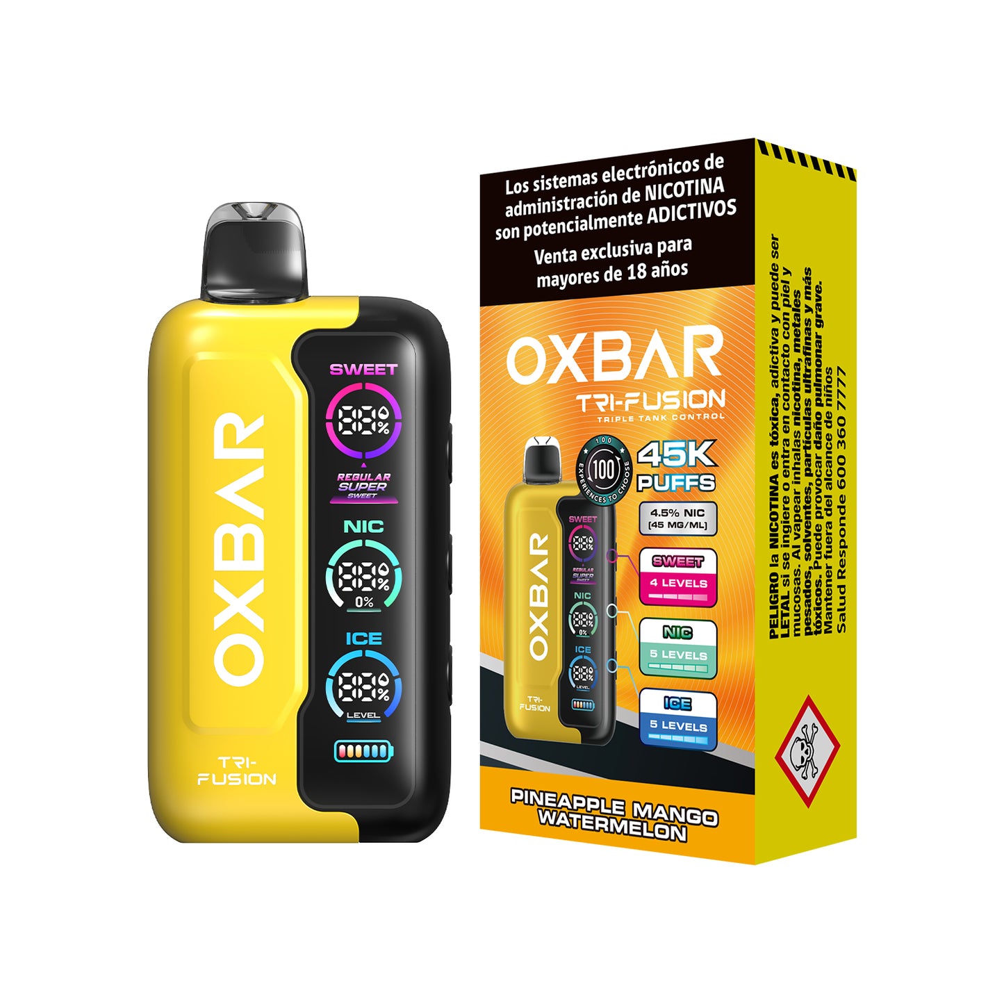 Vaper Oxbar Tri-Fusion 45K Puffs Pineapple Mango Watermelon