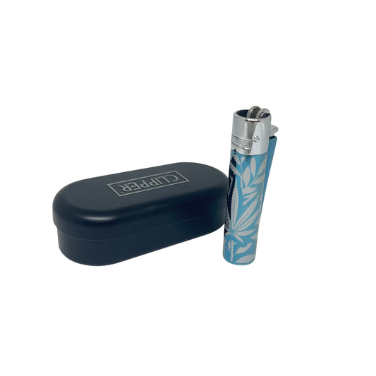 Clipper Metálico Hoja celeste