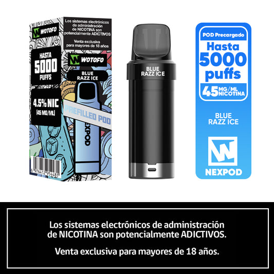Recarga Nexpod 5k puff Blue Razz ice