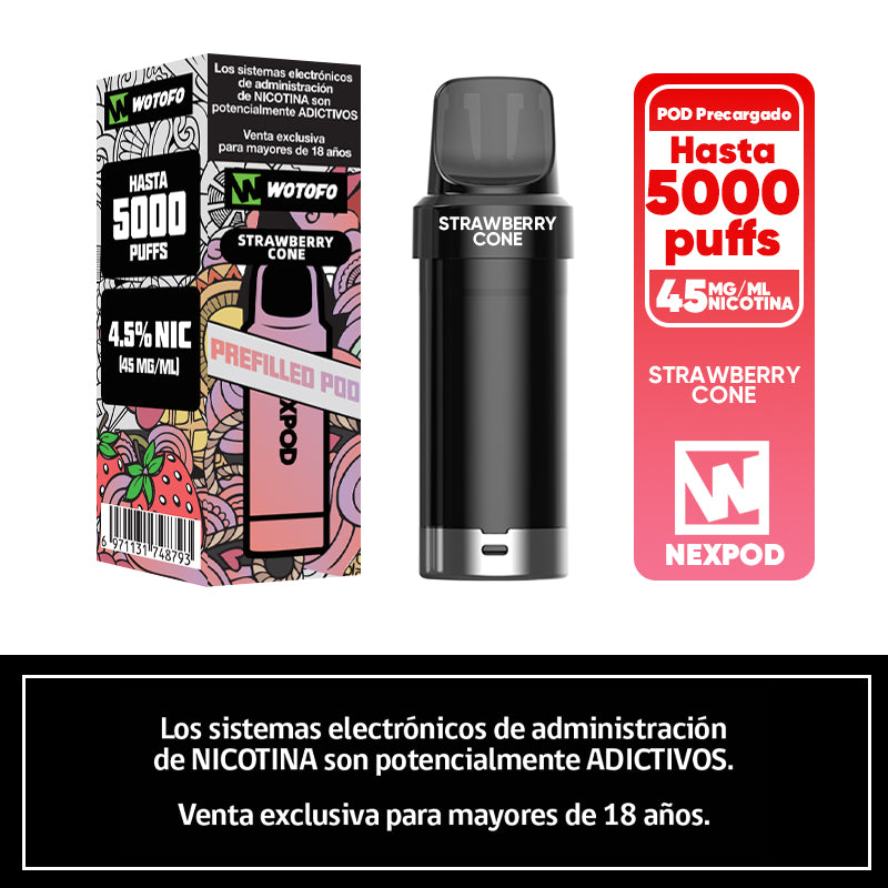 Recarga Nexpod 5k puff Strawberry cone