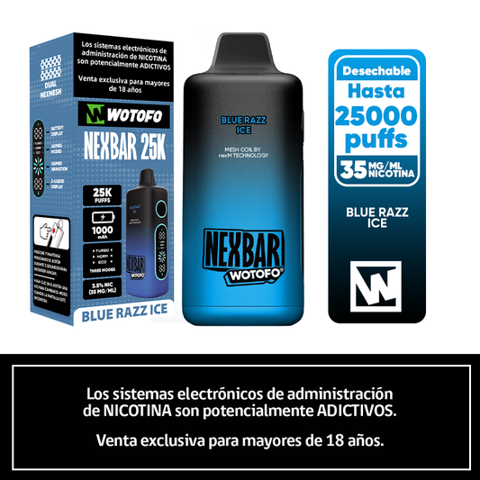 Vaper Nexbar 25K Puffs Blue Razz Ice