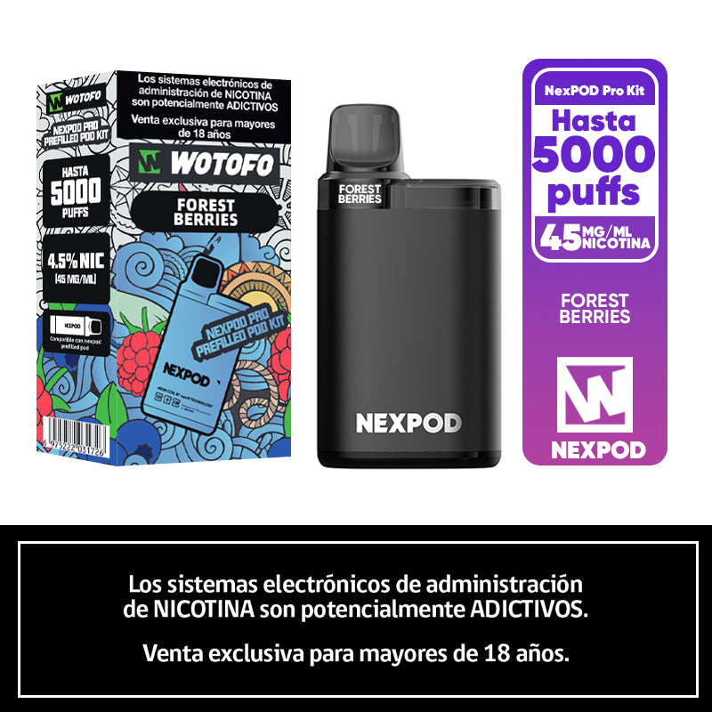Kit Nexpod pro recargable 5K puffs Forest berries