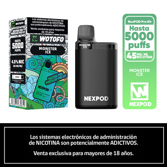 Kit Nexpod pro recargable 5K puffs Monster Ice