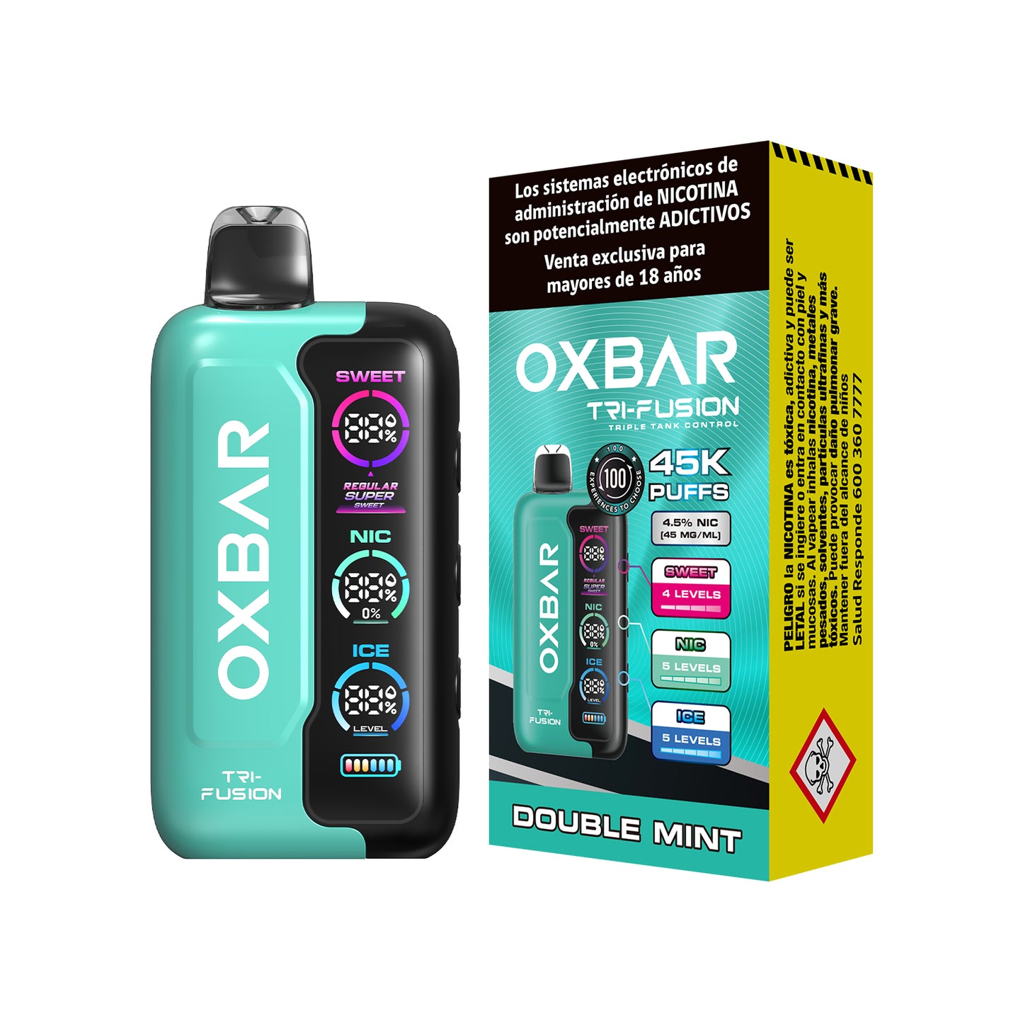 Vaper Oxbar Tri-Fusion 45K Puffs Double Mint